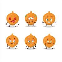 Onion cartoon in character with nope expression vector