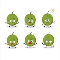 Cartoon character of melon with what expression vector