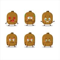 Kiwi cartoon in character with nope expression vector
