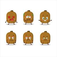 Kiwi cartoon in character with nope expression vector