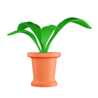 3D render of flower on pot png