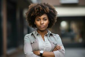 hermosa africano americano mujer de negocios foto
