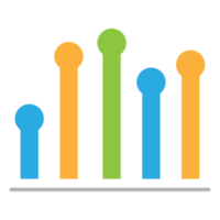Business graph icon, Color object statistics finance presentation, Flat success report symbol. png