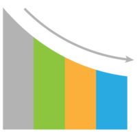 bedrijf diagram icoon, kleur voorwerp statistieken financiën presentatie, vlak succes verslag doen van symbool. png