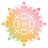 degradado color mandala ornamento contorno modelo. indio geométrico Arte gráfico para meditación. png