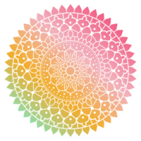 gradiente cor mandala enfeite esboço padronizar. indiano geométrico arte gráfico para meditação. png