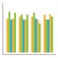 Business graph icon, Color object statistics finance presentation, Flat success report symbol. png