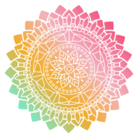 gradiente cor mandala enfeite esboço padronizar. indiano geométrico arte gráfico para meditação. png