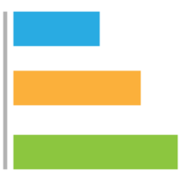 Business graph icon, Color object statistics finance presentation, Flat success report symbol. png