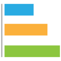 negocio grafico icono, color objeto Estadísticas Finanzas presentación, plano éxito reporte símbolo. png