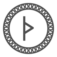 runique alphabets icône avec traditionnel modèle cercle. runes symbole graphique. ancien norrois. png