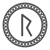 runique alphabets icône avec traditionnel modèle cercle. runes symbole graphique. ancien norrois. png