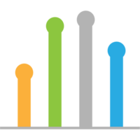 Business graph icon, Color object statistics finance presentation, Flat success report symbol. png
