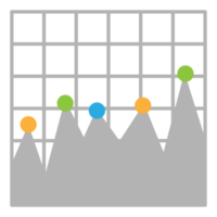 bedrijf diagram icoon, kleur voorwerp statistieken financiën presentatie, vlak succes verslag doen van symbool. png