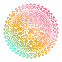 gradiente cor mandala enfeite esboço padronizar. indiano geométrico arte gráfico para meditação. png