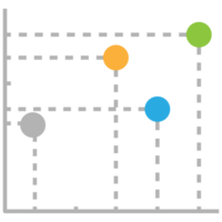 Business graph icon, Color object statistics finance presentation, Flat success report symbol. png