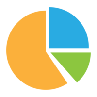 Business graph icon, Color object statistics finance presentation, Flat success report symbol. png