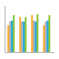 Business graph icon, Color object statistics finance presentation, Flat success report symbol. png
