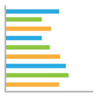 Business graph icon, Color object statistics finance presentation, Flat success report symbol. png