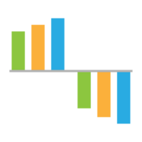 Business graph icon, Color object statistics finance presentation, Flat success report symbol. png
