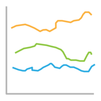Business graph icon, Color object statistics finance presentation, Flat success report symbol. png
