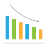 Business graph icon, Color object statistics finance presentation, Flat success report symbol. png