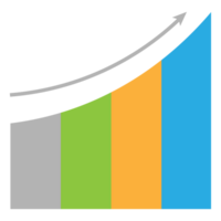 o negócio gráfico ícone, cor objeto Estatisticas finança apresentação, plano sucesso relatório símbolo. png