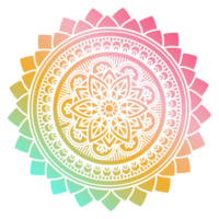 lutning Färg mandala prydnad översikt mönster. indisk geometrisk konst grafisk för meditation. png