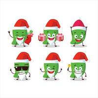 Papa Noel claus emoticones con verde mango dibujos animados personaje vector