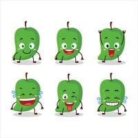 Cartoon character of green mango with smile expression vector