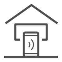 inteligente hogar tecnología línea icono. hogar equipo objeto símbolo. png