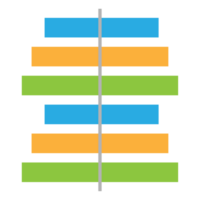 Business graph icon, Color object statistics finance presentation, Flat success report symbol. png