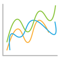 Business graph icon, Color object statistics finance presentation, Flat success report symbol. png