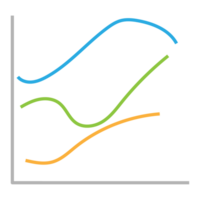 Business graph icon, Color object statistics finance presentation, Flat success report symbol. png