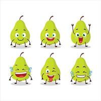 Cartoon character of green pear with smile expression vector