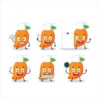 dibujos animados personaje de mango con varios cocinero emoticones vector