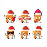 Papa Noel claus emoticones con mango dibujos animados personaje vector