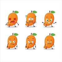 Mango cartoon in character with nope expression vector