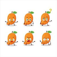 Cartoon character of mango with what expression vector