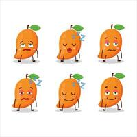 Cartoon character of mango with sleepy expression vector