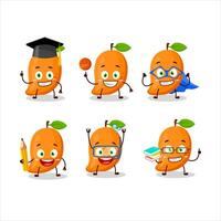 School student of mango cartoon character with various expressions vector