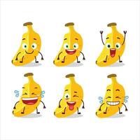 dibujos animados personaje de plátano con sonrisa expresión vector