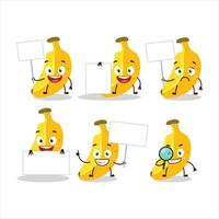 Banana cartoon character in bring information board vector