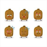 Cartoon character of kiwi with sleepy expression vector