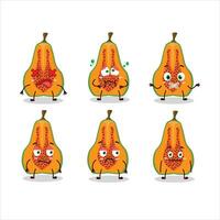 rebanada de papaya dibujos animados personaje con no expresión vector