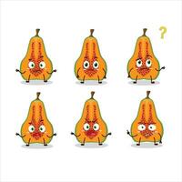 dibujos animados personaje de rebanada de papaya con qué expresión vector