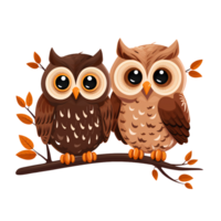 owl cute cartoon ai generate png