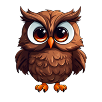 hibou mignonne dessin animé ai produire png