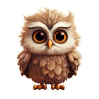 owl cute cartoon ai generate png