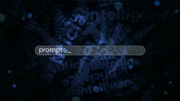 Search bar concept with prompt word for artificial intelligence illustration on the scattered text background. Ready to use the command prompt bar vector